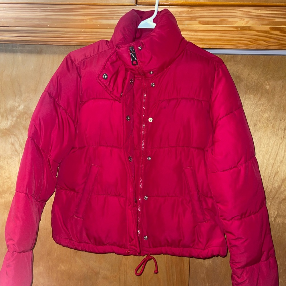 Red Hollister Puffer Jacket